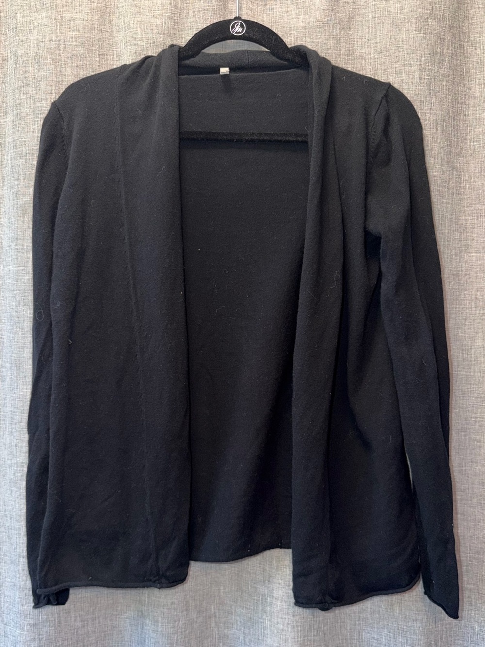 Classic Open-Front Black Women's Sweater Cardigan Small